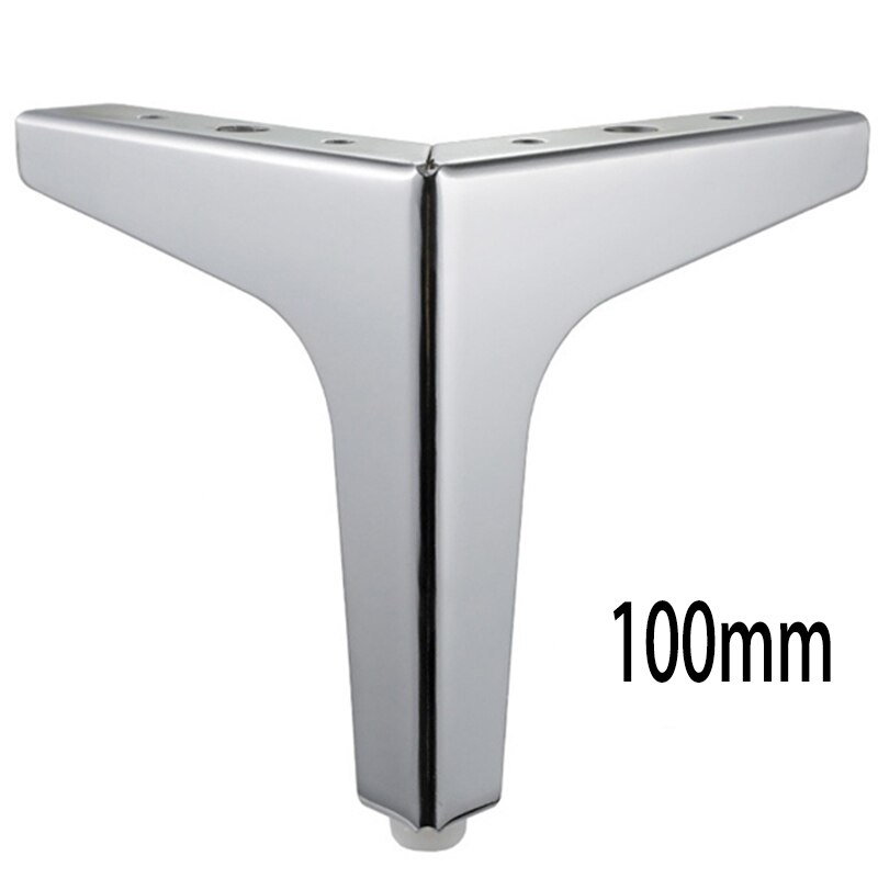 4 Pieces of Metal Furniture Foot Support Silver Coffee Table Foot Sofa Foot Furniture Accessories Rubber Foot Bed Board