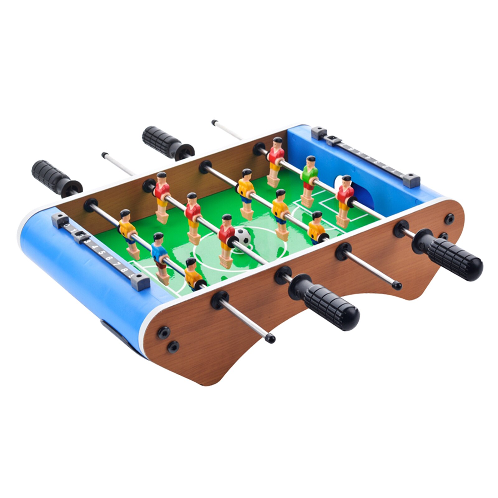 Juego de mesa de futbolín portátil, minijuego de fútbol, con pelota y