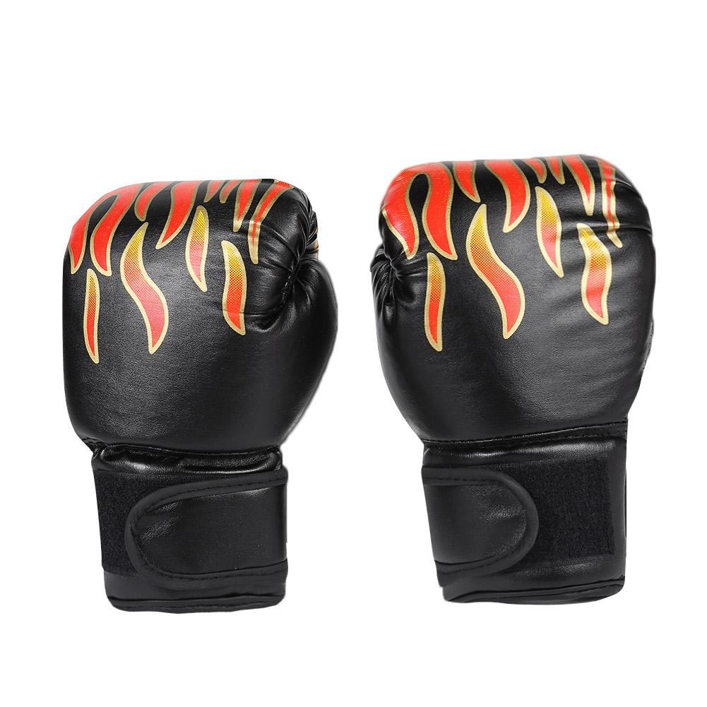 2 uds niño guantes de boxeo chico s formación lucha guantes de entrenamiento de boxeo lucha guantes chico transpirable entrenamiento Flam: Black