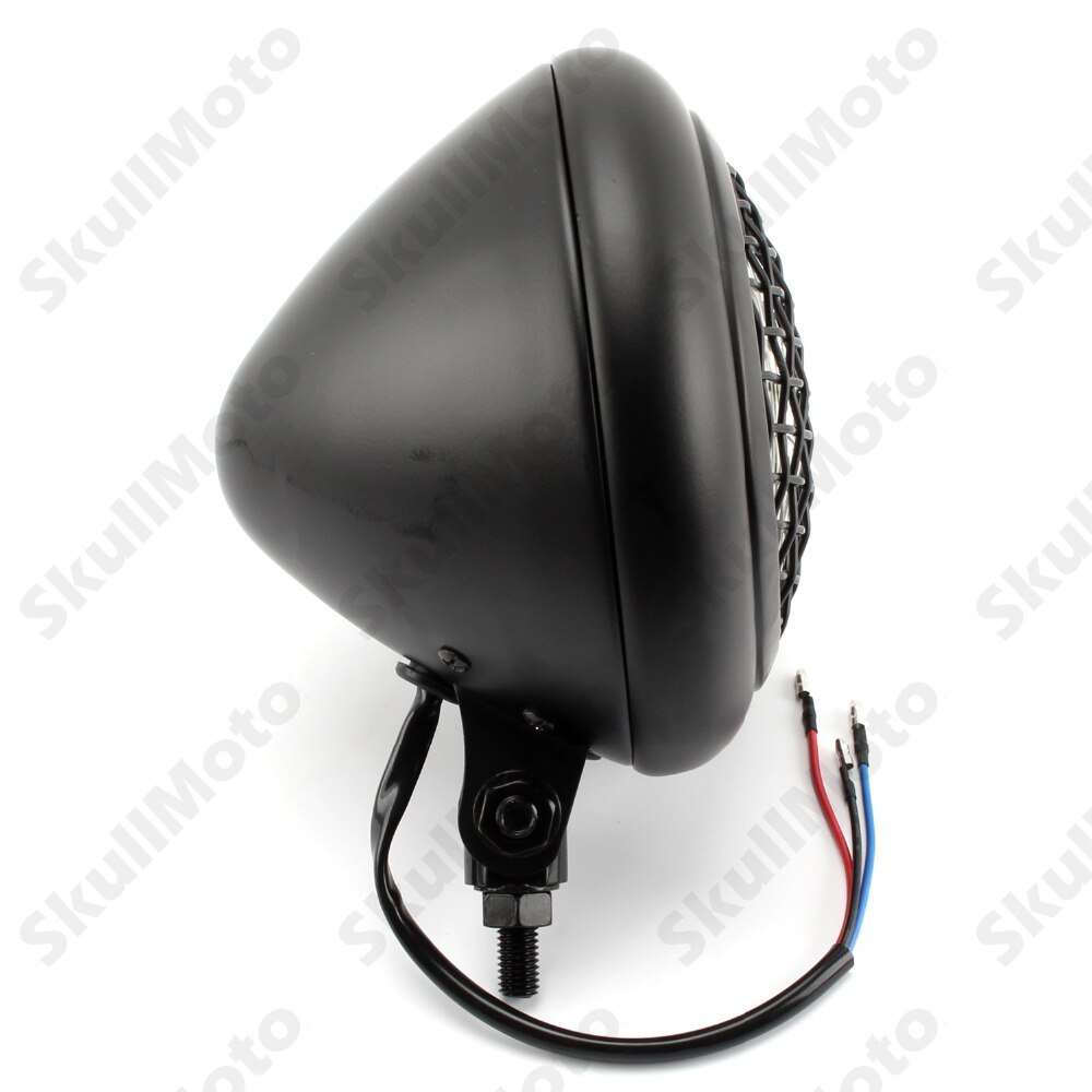 6 3/4" Motorcycle Headlight Retro Vintage Cafe Racer Headlight Grill For Harley Bobber Chopper