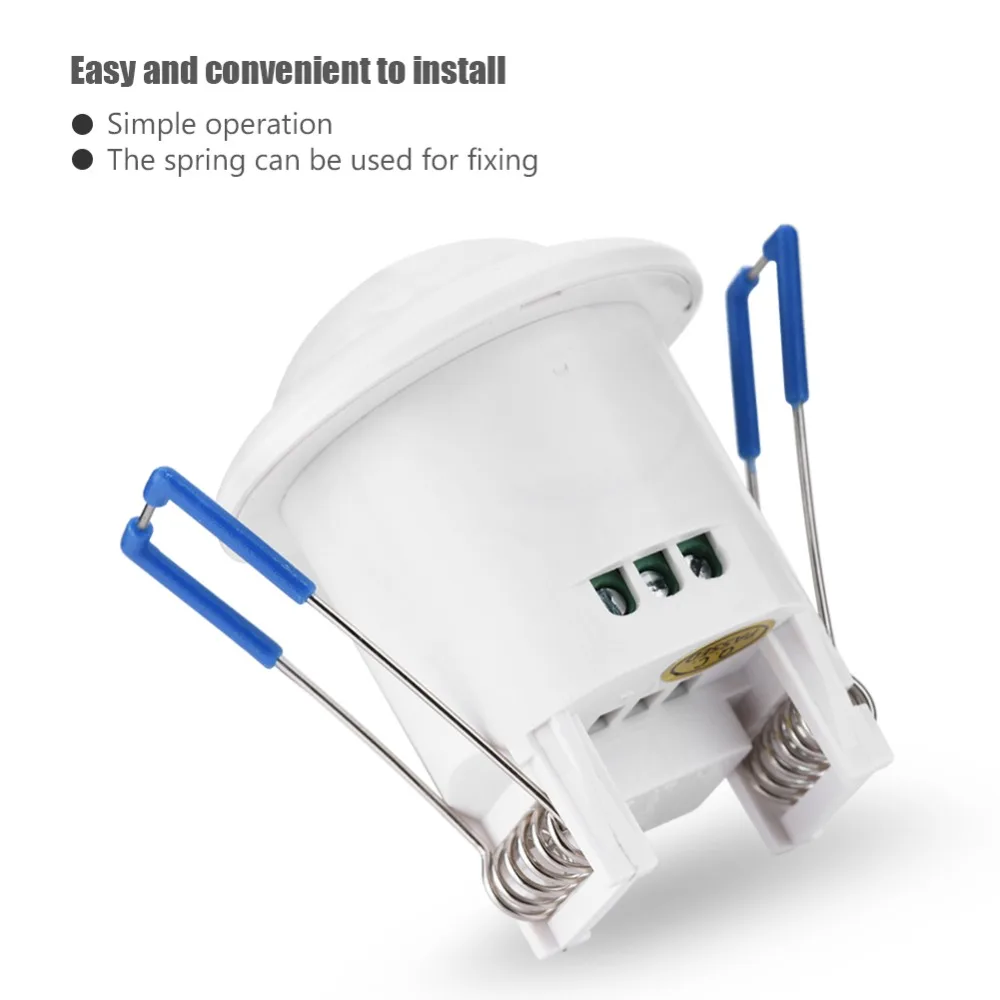 Mini Infrared Motion Sensor Switch 360 Degree PIR Detection Recessed Ceiling Occupancy Motion Sensor Detector Lamp Light Switch