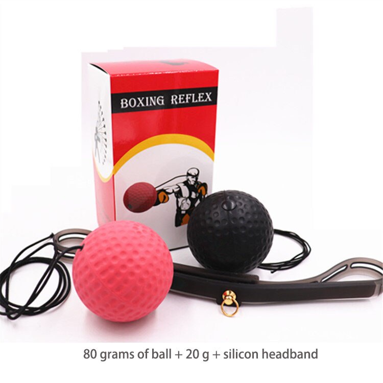 1-3ball Boxing Reflex Speed Punch Ball Muay Thai Sanda MMA Raising Reaction Hand Eye Training Gym Fitness Exercise Pu Texture: 80 grams of red ball