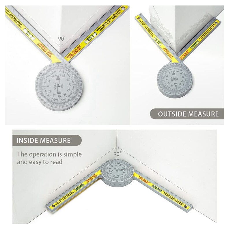 Top Gradenboog Finder Hoek Finder Mijter Gauge Goniometer 360 Graden Houtbewerking Meten Heerser Diy Hoek Heerser