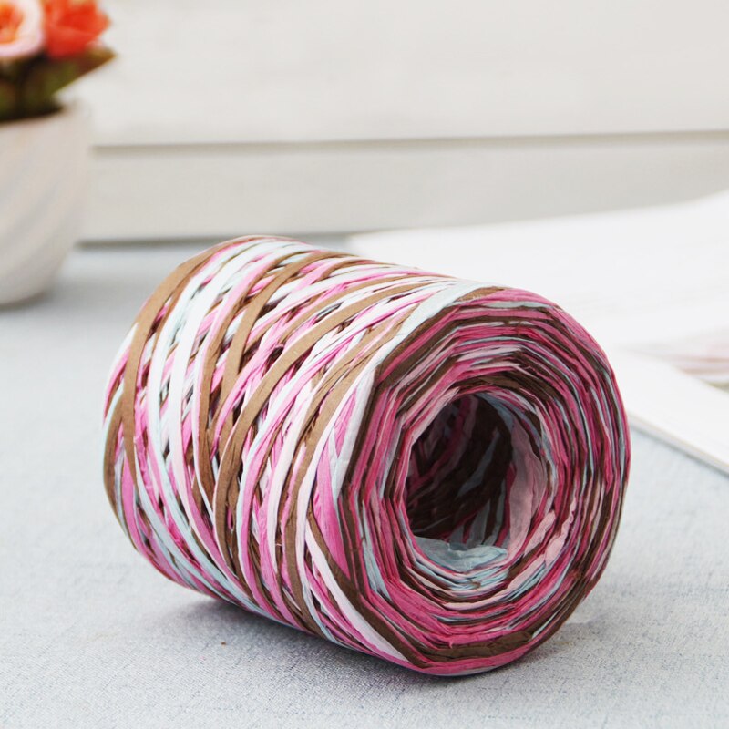 200m färgglada pappersrep raffia band dekoration sladd låda inslagning packning scrapbooking hantverk bröllop födelsedag julfest