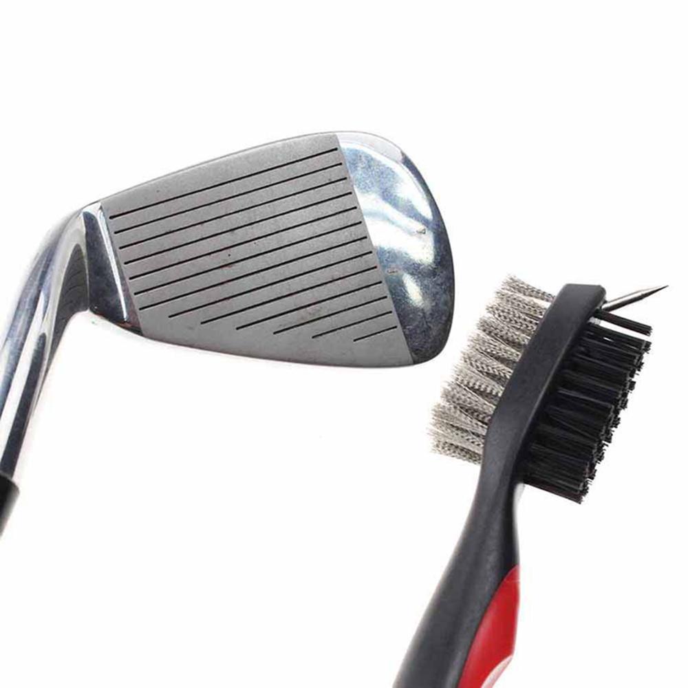 1Pcs Golf Borstel En Groove Cleaner Met Intrekbare Clip, Breidt 2 Ft. Messing, Nylon En Spike Schoonmaken Tool