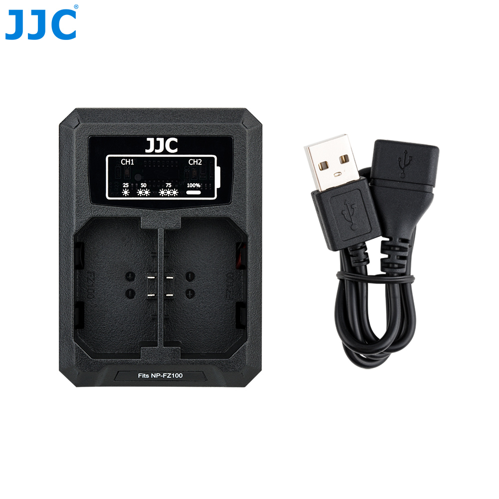 Jjc NP-FZ100 Usb Dual Battery Charger Voor Sony A9 A7III A7RIV A7RIII A7M3 A7RM4 A7RM3 A7 Mark Iii A7R Mark iv Iii Vervangt BCQZ1: Default Title