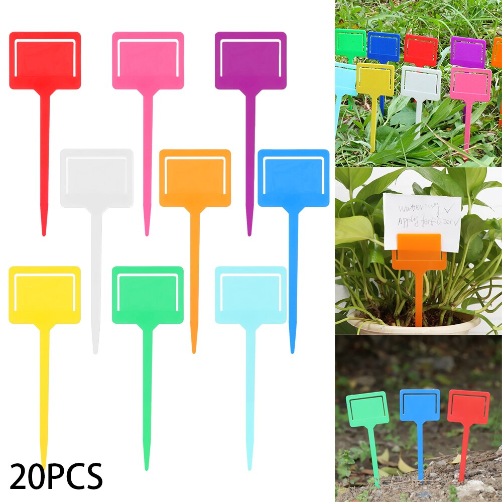 20 stuks tuinlabels, plastic plantenbak, zaadlabel, marker, t-vormige kweekpotten, insteekkaart, waterdichte labels, kasgereedschap