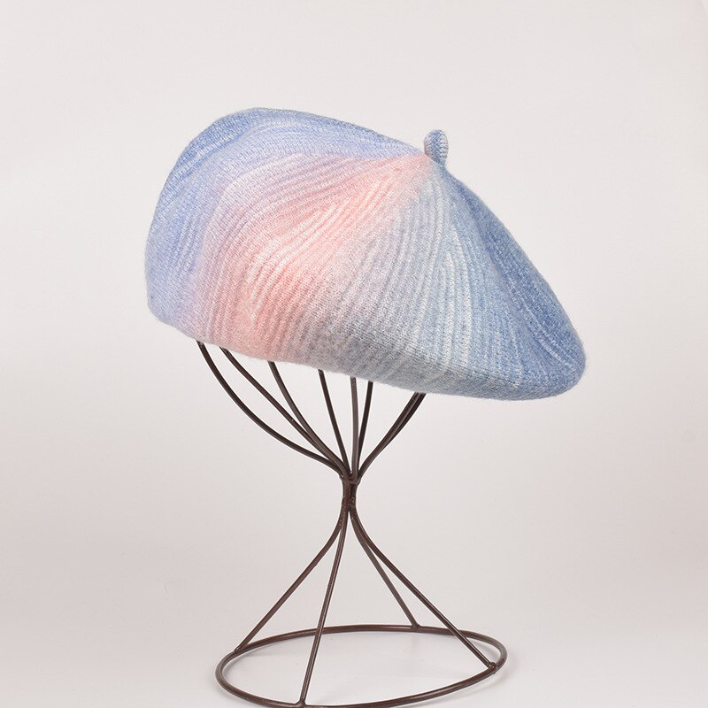 Béret tricoté en laine caméléon rétro pour filles, chapeau de peintre artistique à la , version coréenne, assorti avec tout, chapeau tide, automne et hiver