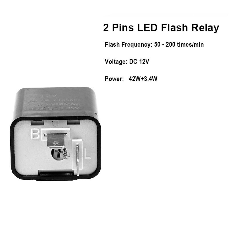 Motorcycle LED Turn Signal Indicator Load Resistor Decoder &amp; 2-Pin Unit Adjustable Flasher Blinker Relay Moto Accessories 12V