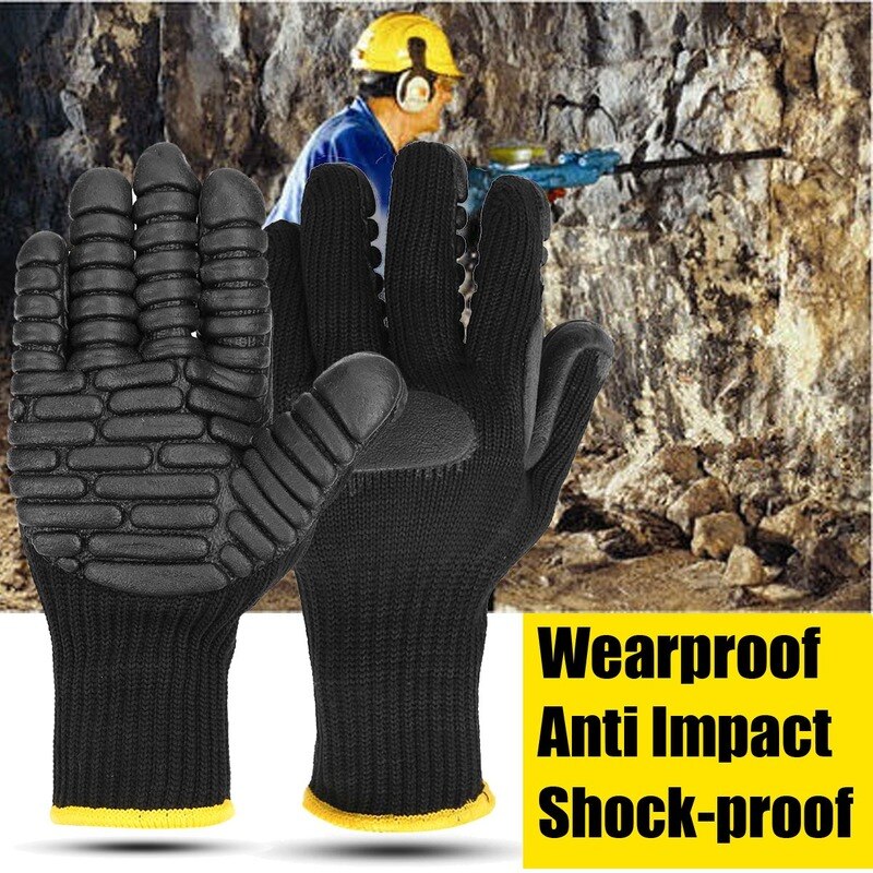 Gants de travail Anti-Vibration, outil électrique, antichocs, réduisant les chocs, pour le perçage du charbon de bois sur le lieu de travail