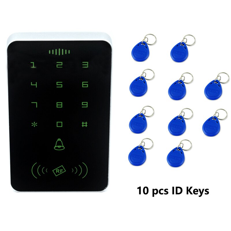 125 khz rfid proximity kort digitalt tastatur adgangskontrol system dørlås controller rfid/em tastatur adgangskortlæser intet lys: Ac og 10 taster