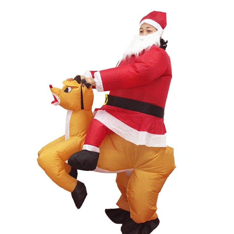 Xmas kostym klänning uppblåsbar jultomten jumpsuit vuxen sprängdräkt nin 668