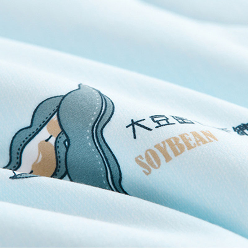 Soybean Fiber Quilted Printing Thin Comforter Soft Skin-friendly Comfortable Home Light Quilts Washable King Size Double Quilt