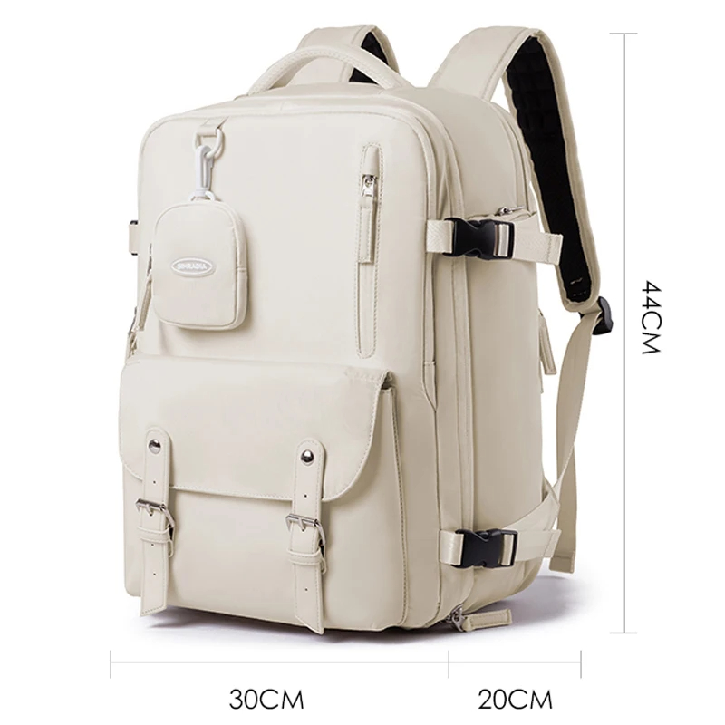 Geestock Women Carry On Backpack Travel Backpack Plane 40x30x20 Girls' School Backpack Youth Students Schoolbags Laptop Bag: Beige