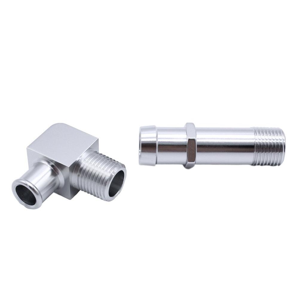 Chromed Aluminum Heater Hose Fitting Kit Heating Hose Accessories 3/4 Water Pump 5/8 90 Degree Water Inlet Aluminum