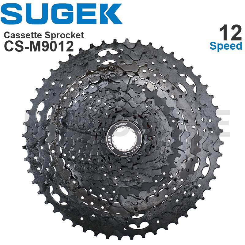 SUGEK – pignon de Cassette de 11/12/13 vitesses, 50/52T, DEORE M5100 M6100 CS-M9011 12 13 coloré HG acier/Al compatible K7 XT GX vtt: M9012M 52T blk