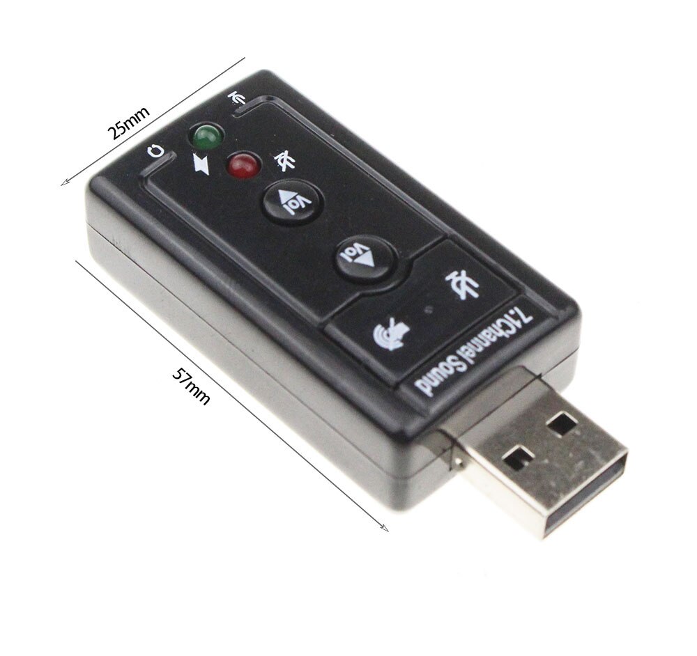 Mini External USB Sound Card 7.1 Channel 3D Audio Adapter Converter +3.5mm Headset Microphone For PC Computer Desktop Notebook