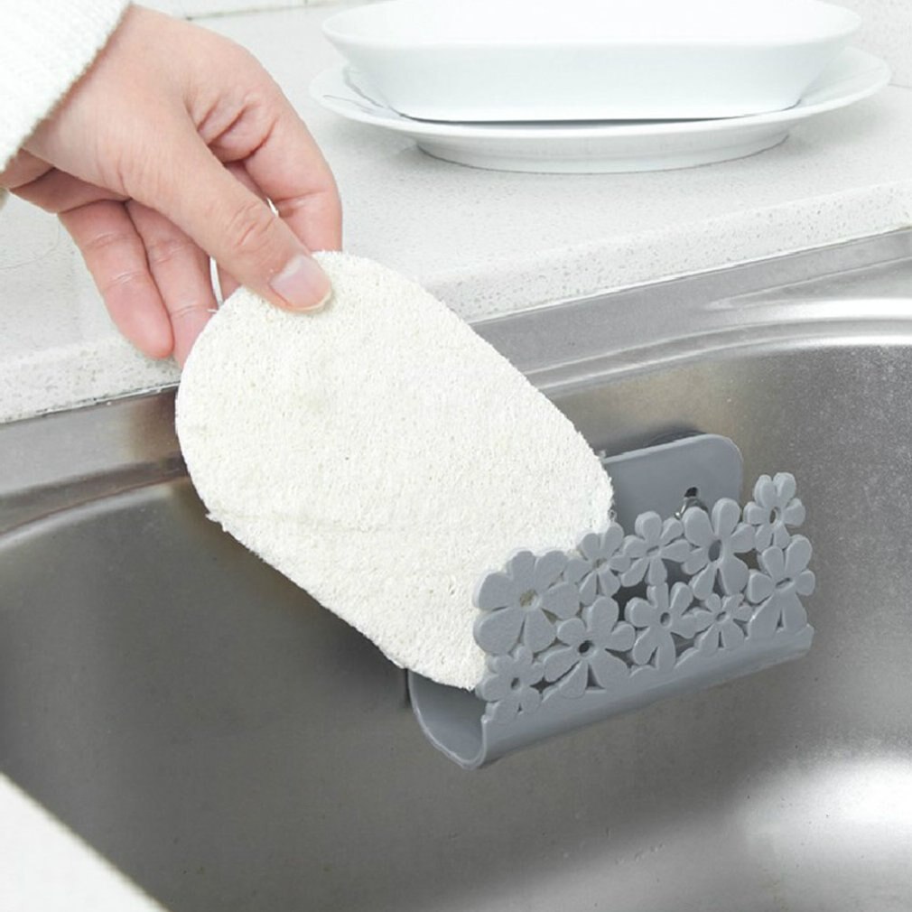 Bathroom soap rack sink hollow shelf kitchen scouring pad drain rack Home suction cup storage rack without drilling