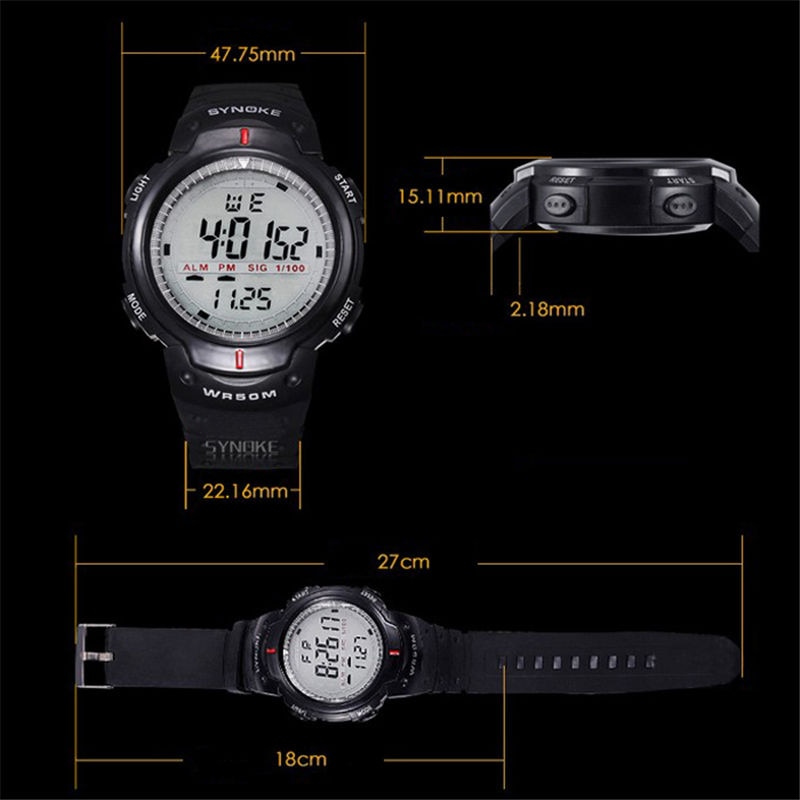 Sports Watches Men Big Dial Outdoor Countdown Chronograph Shock Watch Waterproof Digital Wristwatches Masculino