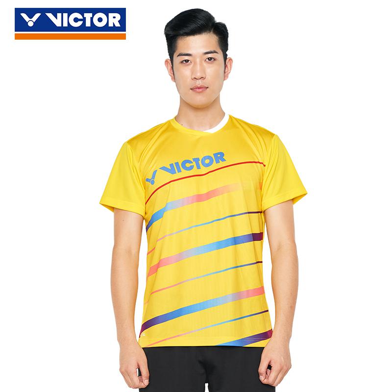 Victor Men Badminton T Shirts Quick Dry Sportswear For Fitness Short Sleeve Clothes: XL / 90032E