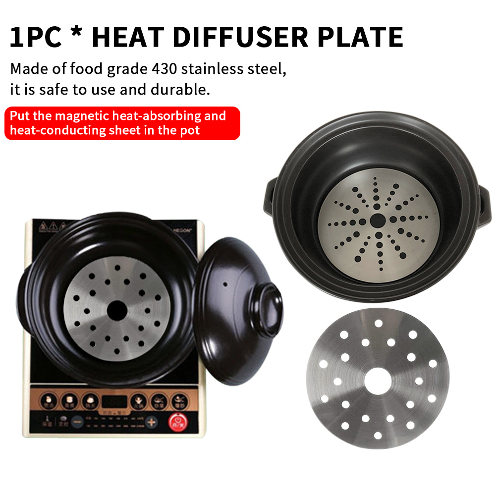 Induction Cooker Adapter Stewpot Round Stainless Steel Home Casserole Pot Saucepan With Holes Accessories Heat Diffuser Plate