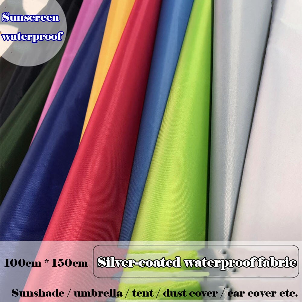 Silber Beschichtet Blackout Stoff Nylon Stoff Wasserdicht Polyester Regenschirm Drachen Wimpel DIY draussen Lager Zelt Sitz Abdeckung Material
