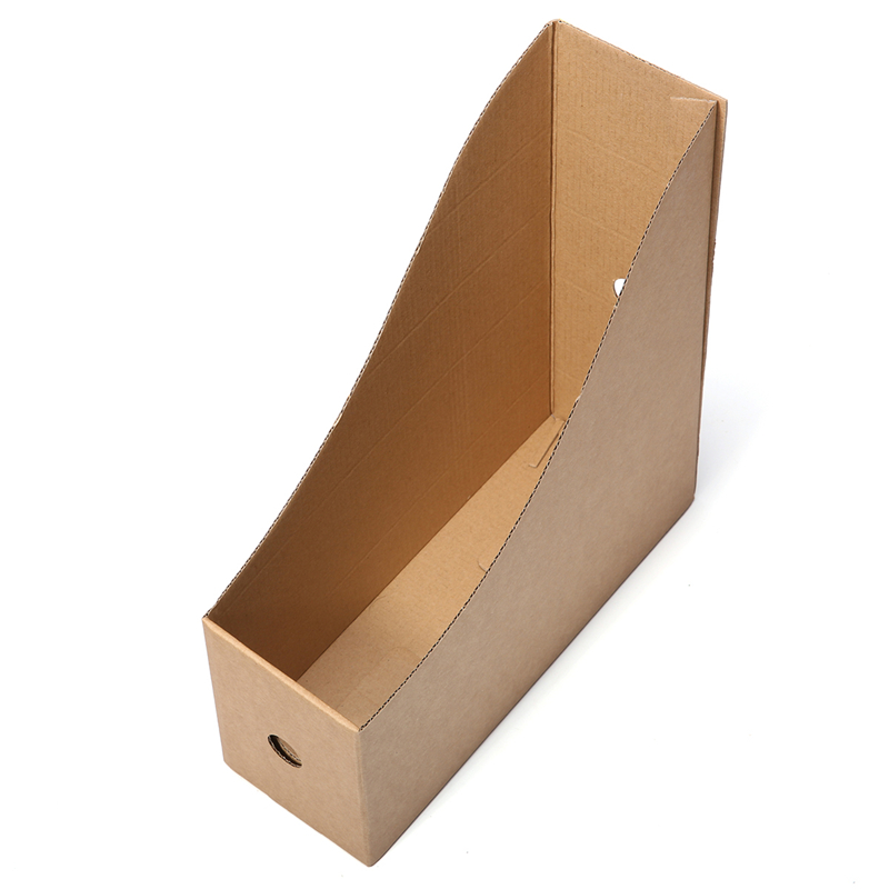 5pcs Kraft Paper Table Storage Box Folder Book Frame File Storage Box for Home Office Study Desktop Books Documents Organizer