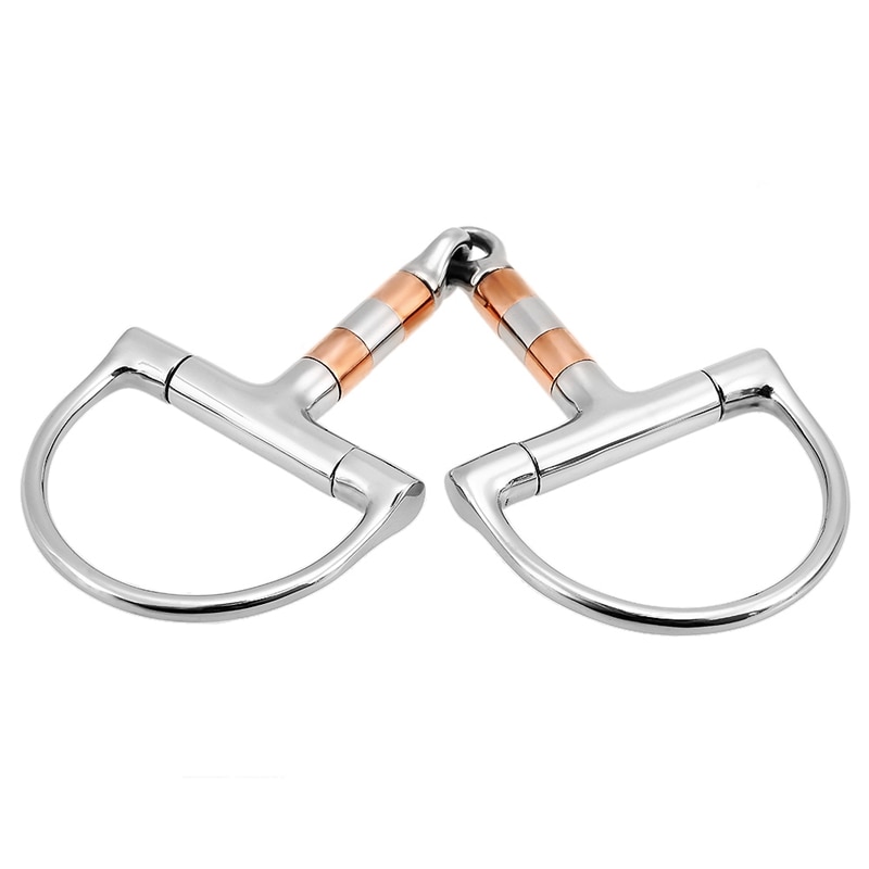 Equestrian Horse Mouth Bit Stainless Steel Horse Mouth Piece Snaffle Double Jointed Bit Horse Racing Accessory