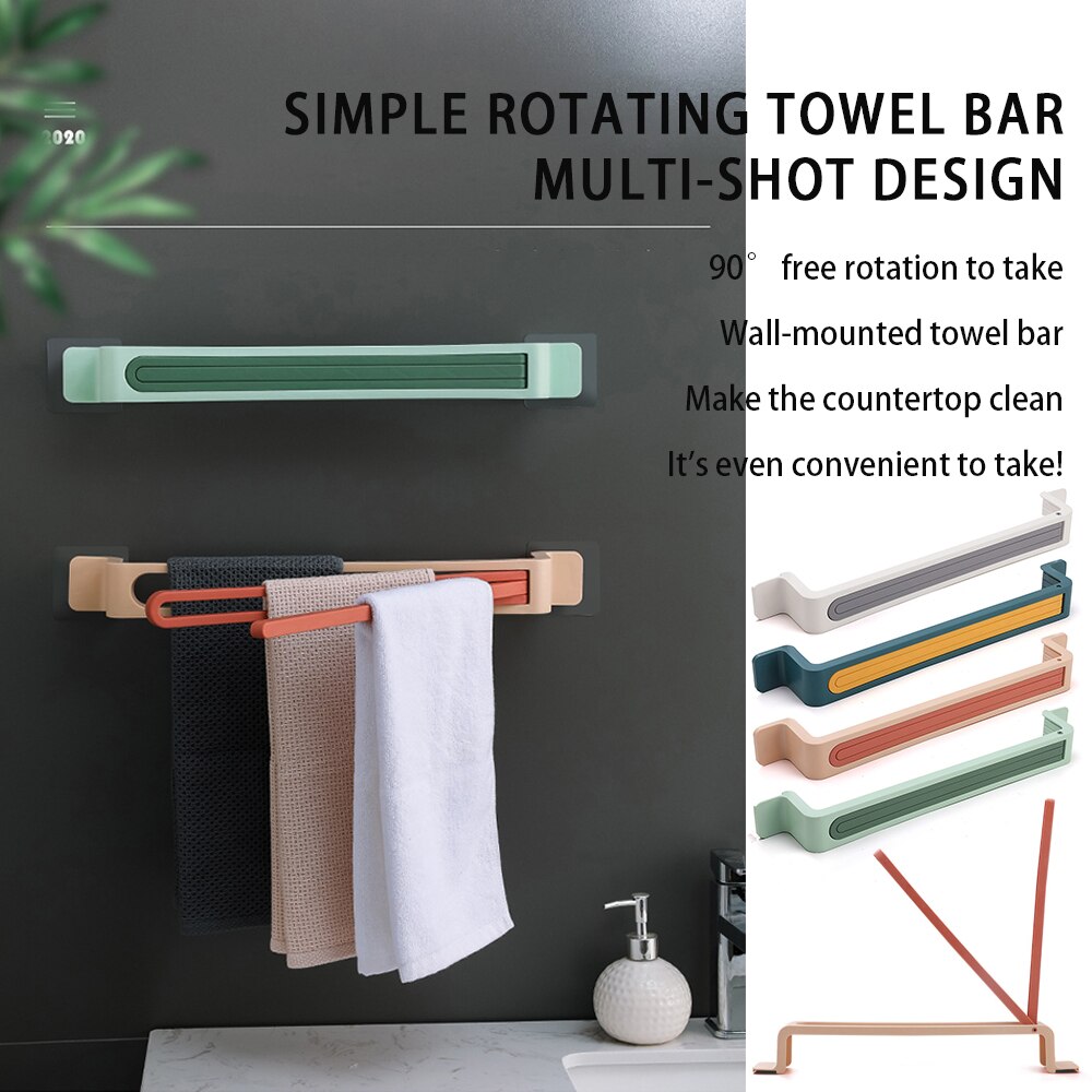 Wandmontage Handdoek Hanger Stevige 3 Layer Keuken Badkamer Handdoek Bar Plank Badkamer Waterdichte Accroche Torchon Muurschildering