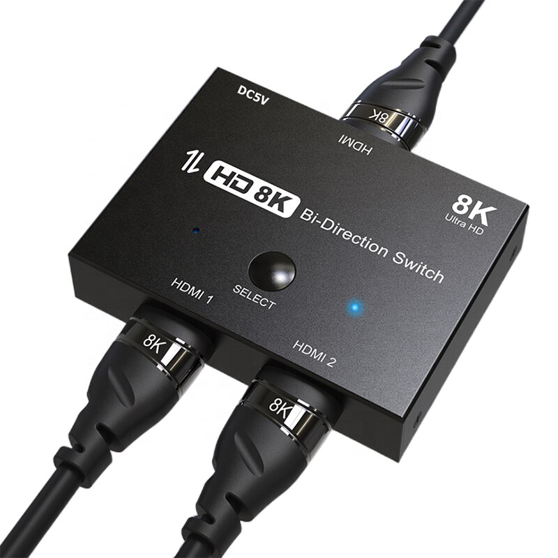 8K 2.1 8K 60Hz 4K 120Hz HDMI Bidirectional Bi Direction Switch Adapter 2 To 1 HDMI Splitter HDMI Switch Bi-Direction 1 In 2 Out