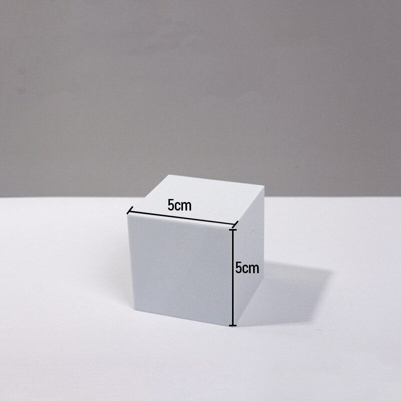 Tabletop Photography Background Props Hard Foam Waterproof Geometric Cube Stereo Shooting Props Solid Color for Jewelry Cosmetic: White 5x5x5cm