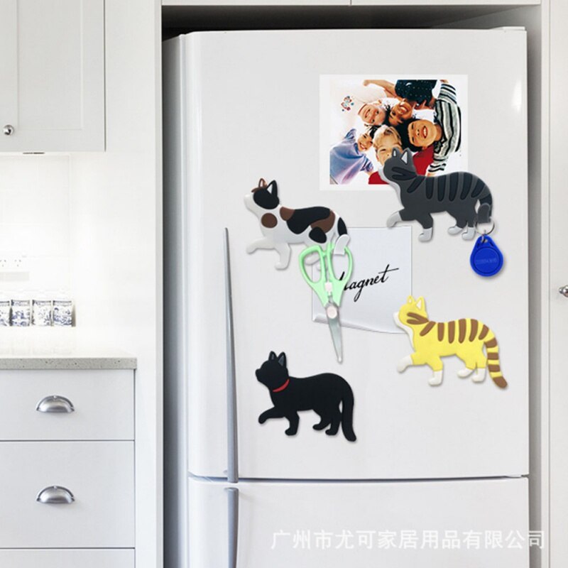 Home Multifunctional Lovely Cartoon Cat Fridge Magnet Hook Refrigerator Magnetic Sticker Hooks