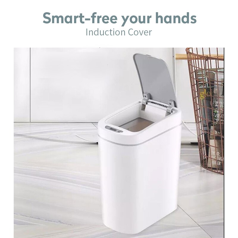 7L Narrow Type Trash Can Zero Waste Recycle Bin Automatic Trash Bin Smart Kitchen Dustbin Touchless Garbage Rubbish Waste Bin
