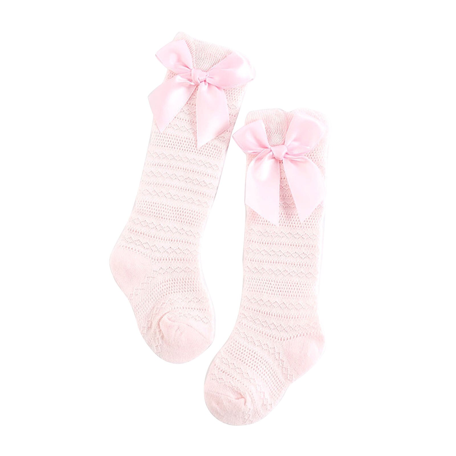 0-3t da criança do bebê meninas meias de algodão recém-nascido arco-nó collants princesa infantil meia-calça longo mais quente primavera algodão: Rosa