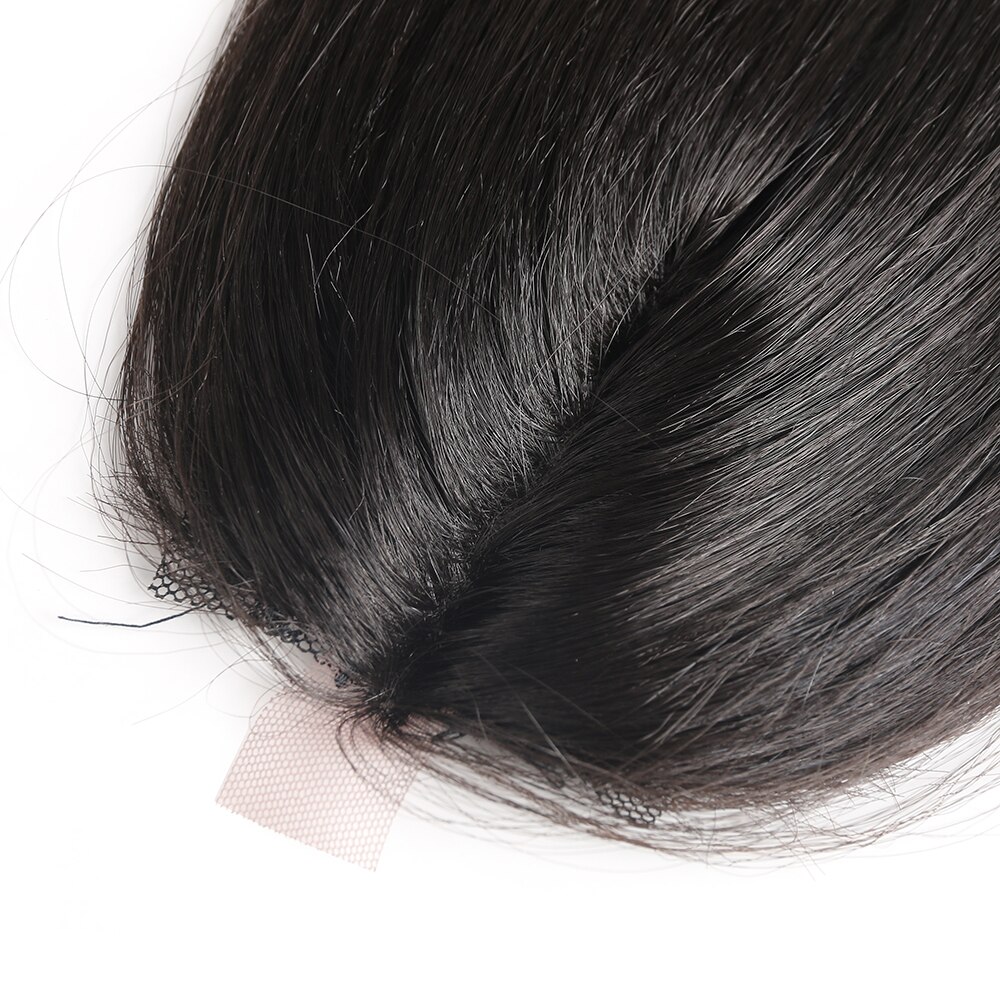 Highlight Synthetic Hair With Lace Closure Weave Bundles Weave Hair Extension Yaki Straight 6 Bundles With Closure SOKU