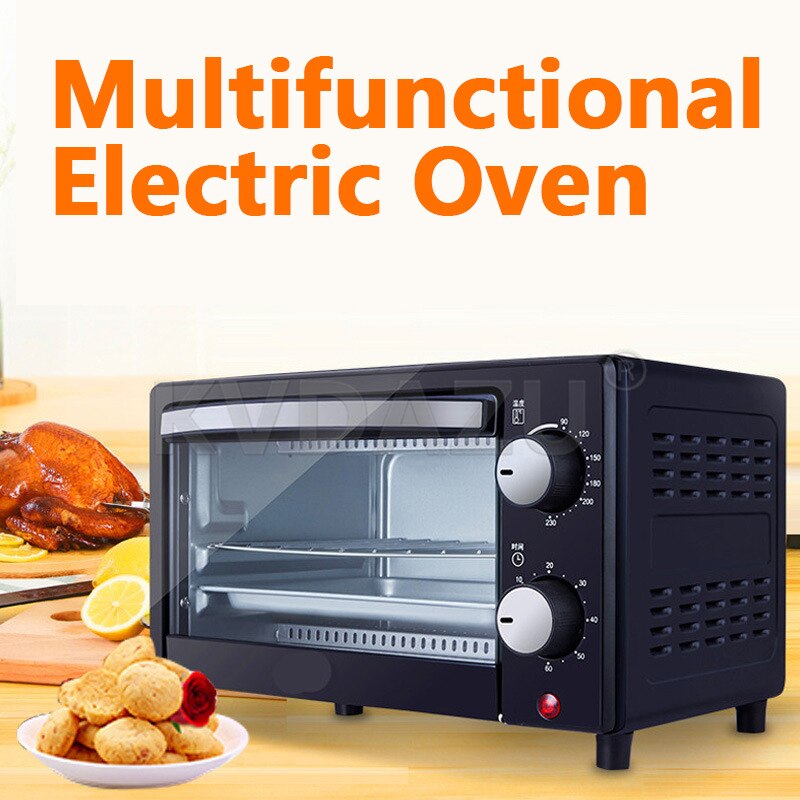2 Layers 12L Mini Electric Baking Oven Home Pizza Oven Baking Tools For Cakes Chicken Wing Temperature Control Timing 220V
