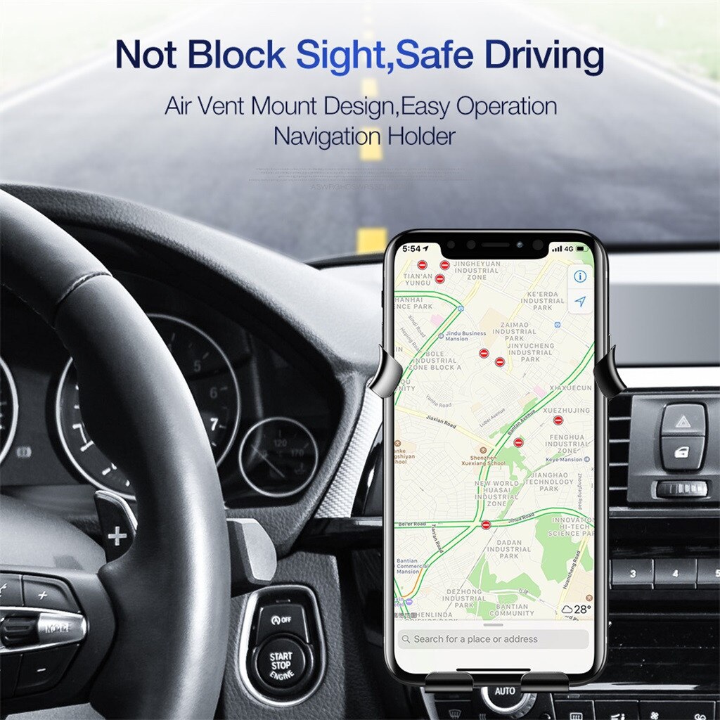 Support universel de téléphone portable pour voiture par gravité, pour grille d'aération, pour iPhone, pour Samsung