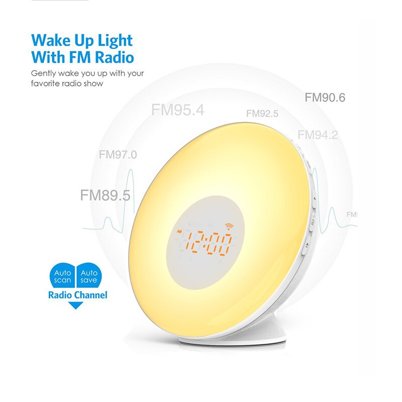WiFi inteligentny budzik budzik z 7 kolorami wschód/zachód słońca inteligentne życie aplikacja Tuya współpracuje z Alexa Google Dom
