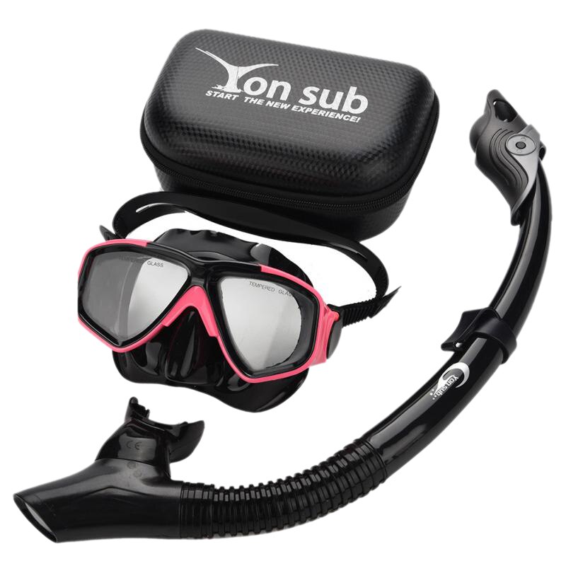 Yon Sub Professionele Duikbril Snorkel Anti-Fog Bril Bril Set Zwemmen Apparatuur Snorkel Beademingsbuis Eye Protector: Pink