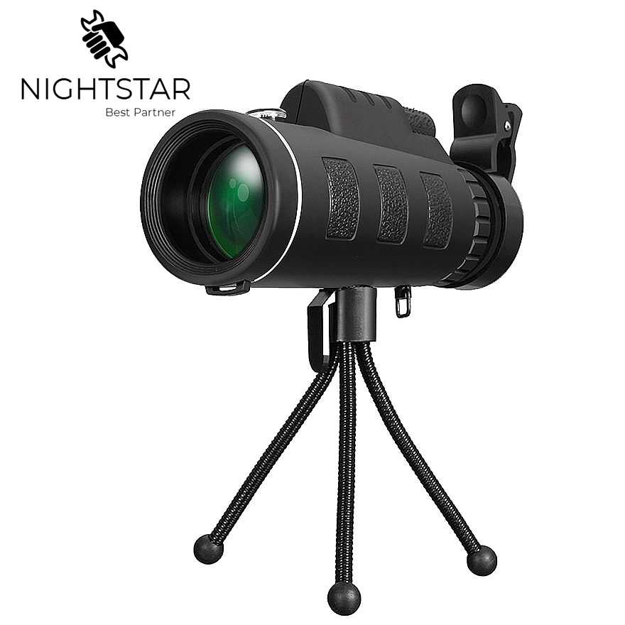 40 x 60 monokulær zoom hd optisk teleskop mobiltelefon linse observation survey camping teleskop med klips til smartphones