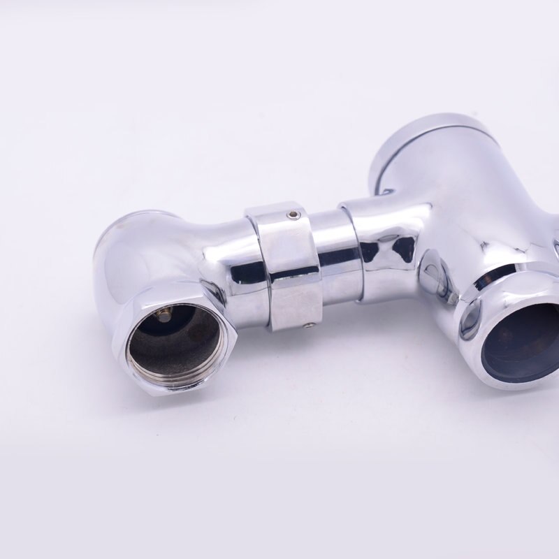 SPRING SUMMER Brass Manual Lever Handle Toilet Flush Valve Time Delay Self Closing Exposed Hand control Wall Mount Wall
