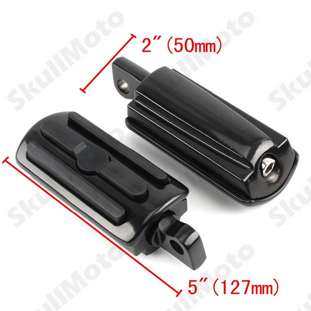 Motorcycle Black Highway Foot Pegs 3 Slotted Rear Front Footrest Pedals For Harley Softail V-Rod Sportster XL 883 1200 UNDEFINED
