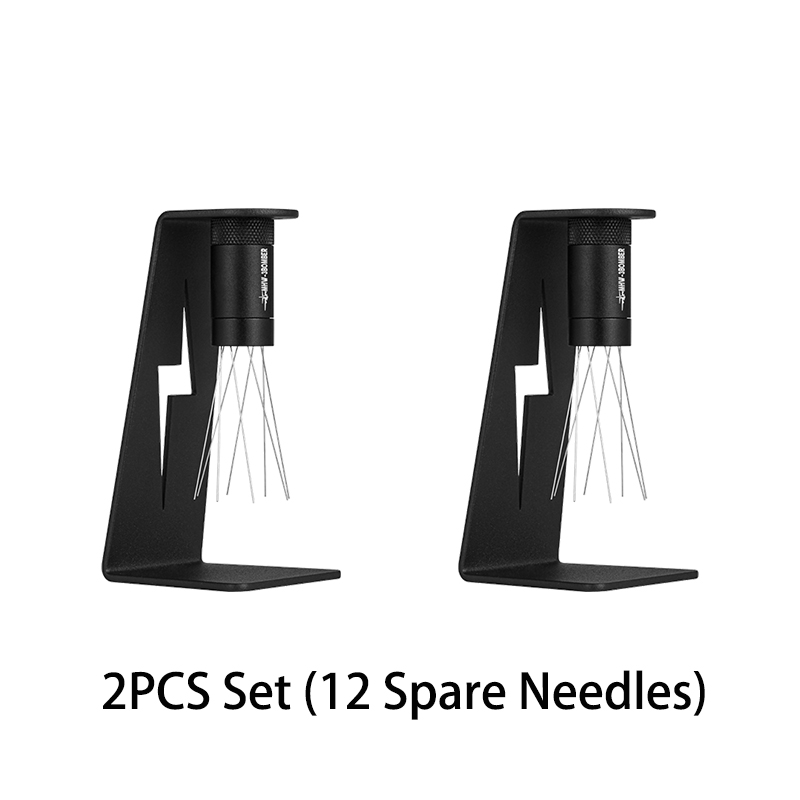 MHW-3BOMBER Adjustable WDT Espresso Distribution Tool Replaceable Needles Coffee Stirrer with Magnetic Stand Barista Accessories: black