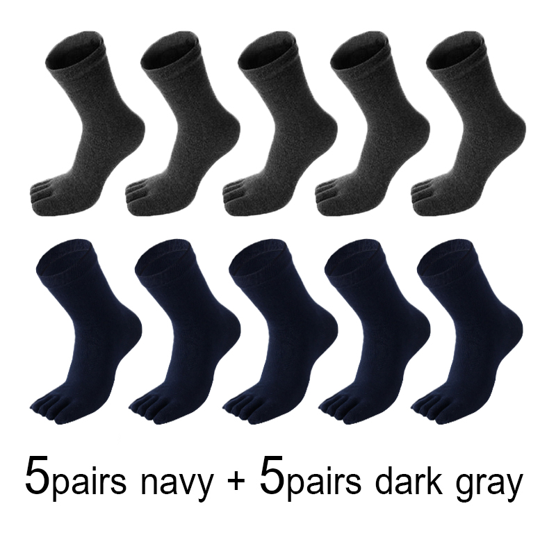Calcetines de algodón con dedos separados para hombre, calcetín Unisex de talla grande 5, para otoño e invierno, 10 pares, 20 unidades: 14
