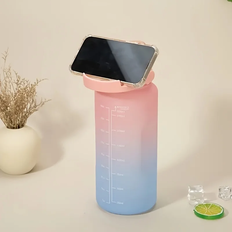 Waterfles 2-liter Blijf gehydrateerd Motiverend Lekvrij Plastic Sportfles Herinneringstijden Sport Outdoor Fitness Kantoor Binnen