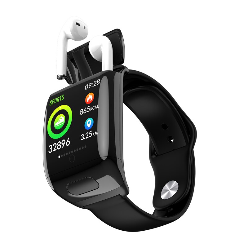 Draadloze Bluetooth Stereo Oordopjes Hartslagmeter Sport Headset En Horloge Combo Voor Ios Android