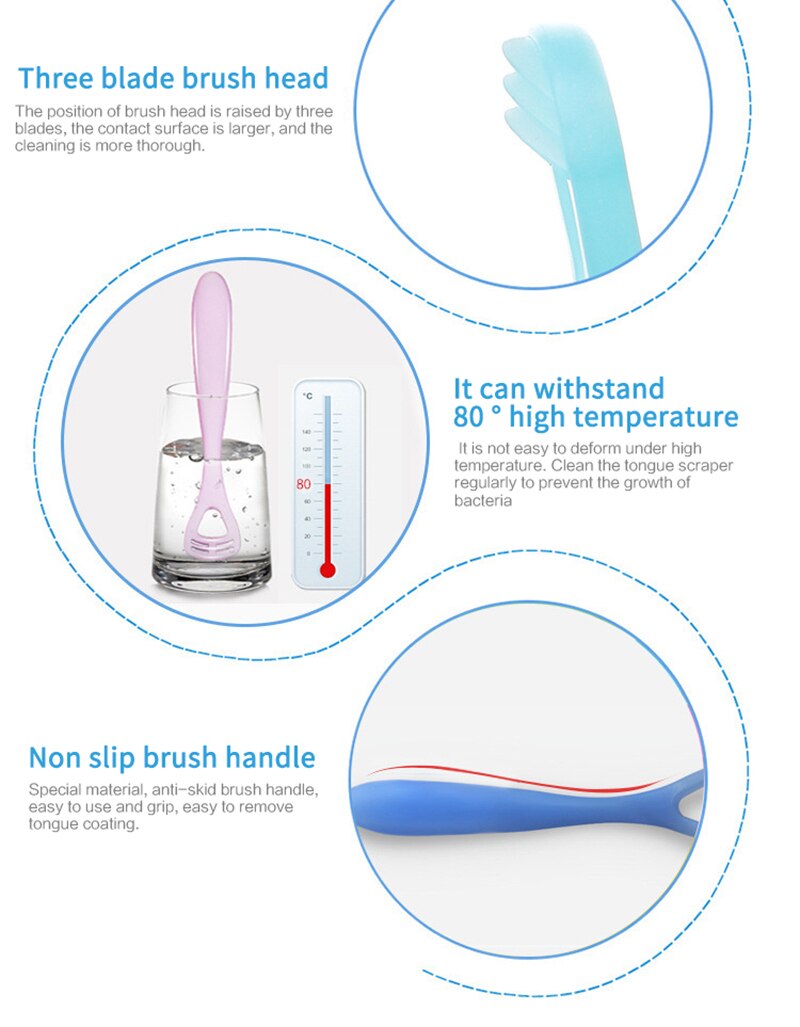 Y língua raspador língua escova de limpeza oral língua escova de dentes escova de respiração fresca remover a língua higiene oral cuidados