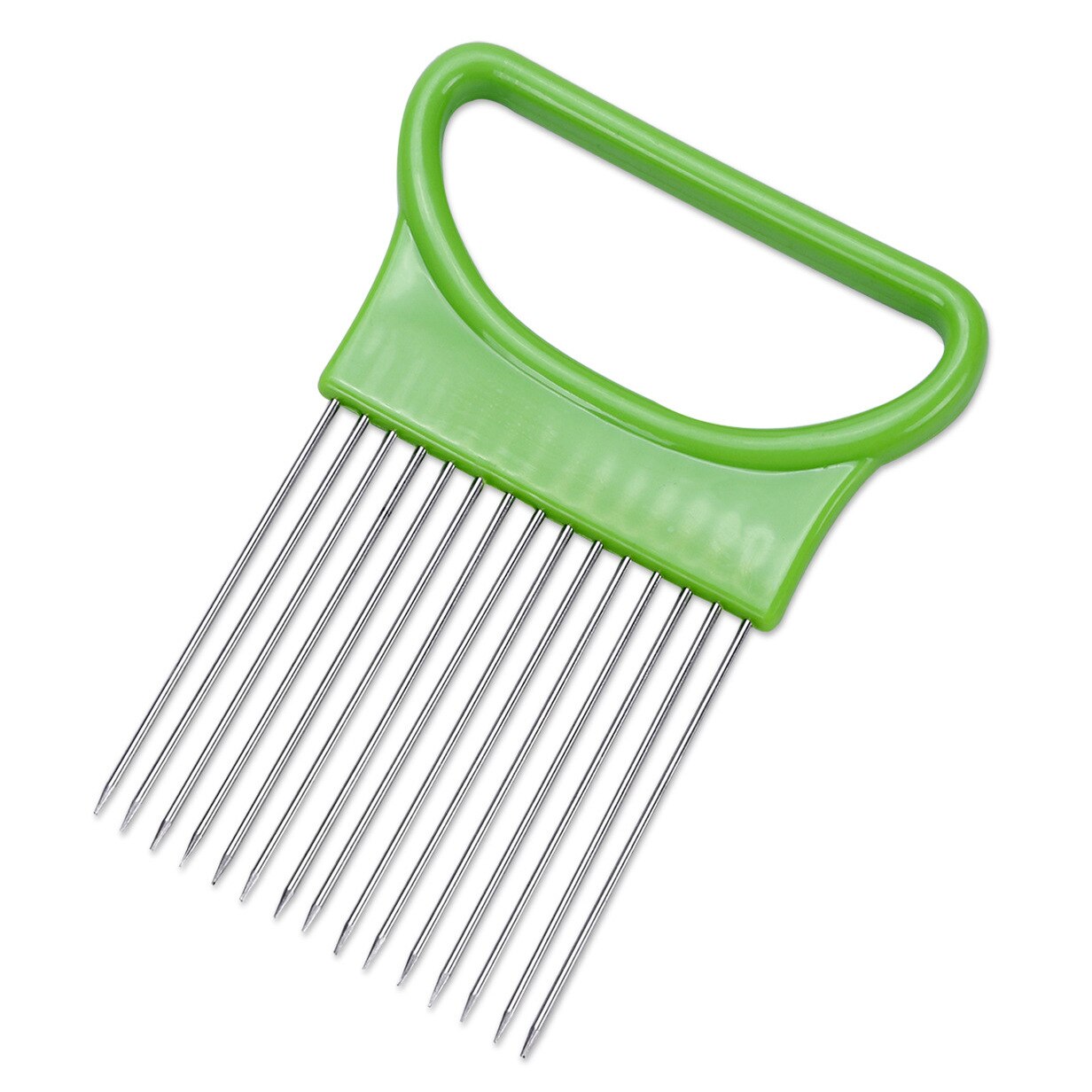 Vegetables Potato Slicer For Cutting Utensils Onion Shredder Tomato Onion Fruit Cutter Safe Aid Holder Kitchen Accessories Tools: 1onion needle -green
