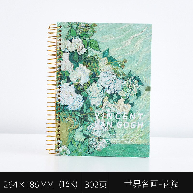 B5 Spiral Notebook Paper Planner School Diary Note Book Calender Travelers Study Retro Large Painting Notebook Literary: G