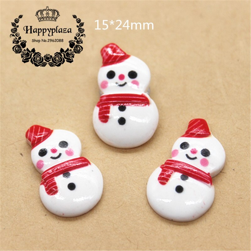 20pcs Resin Christmas Reindeer/Santa Claus/Tree/Bell/Snowman/Wreath/Sock/Glove Miniature Art Supply Decoration Charm Craft,: No.5 snowman